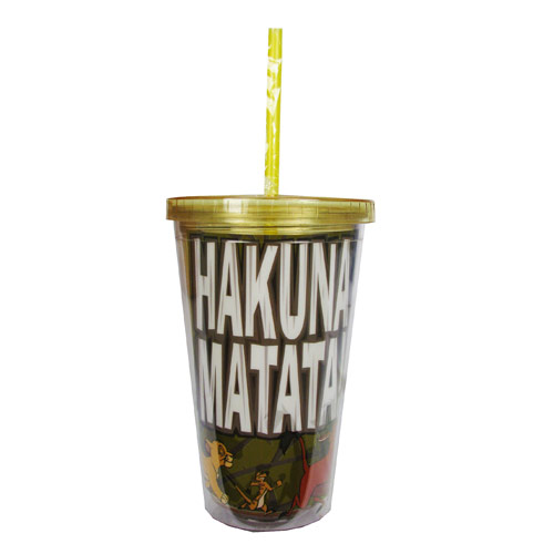 Lion King Hakuna Matata Yellow 16 oz. Plastic Travel Cup